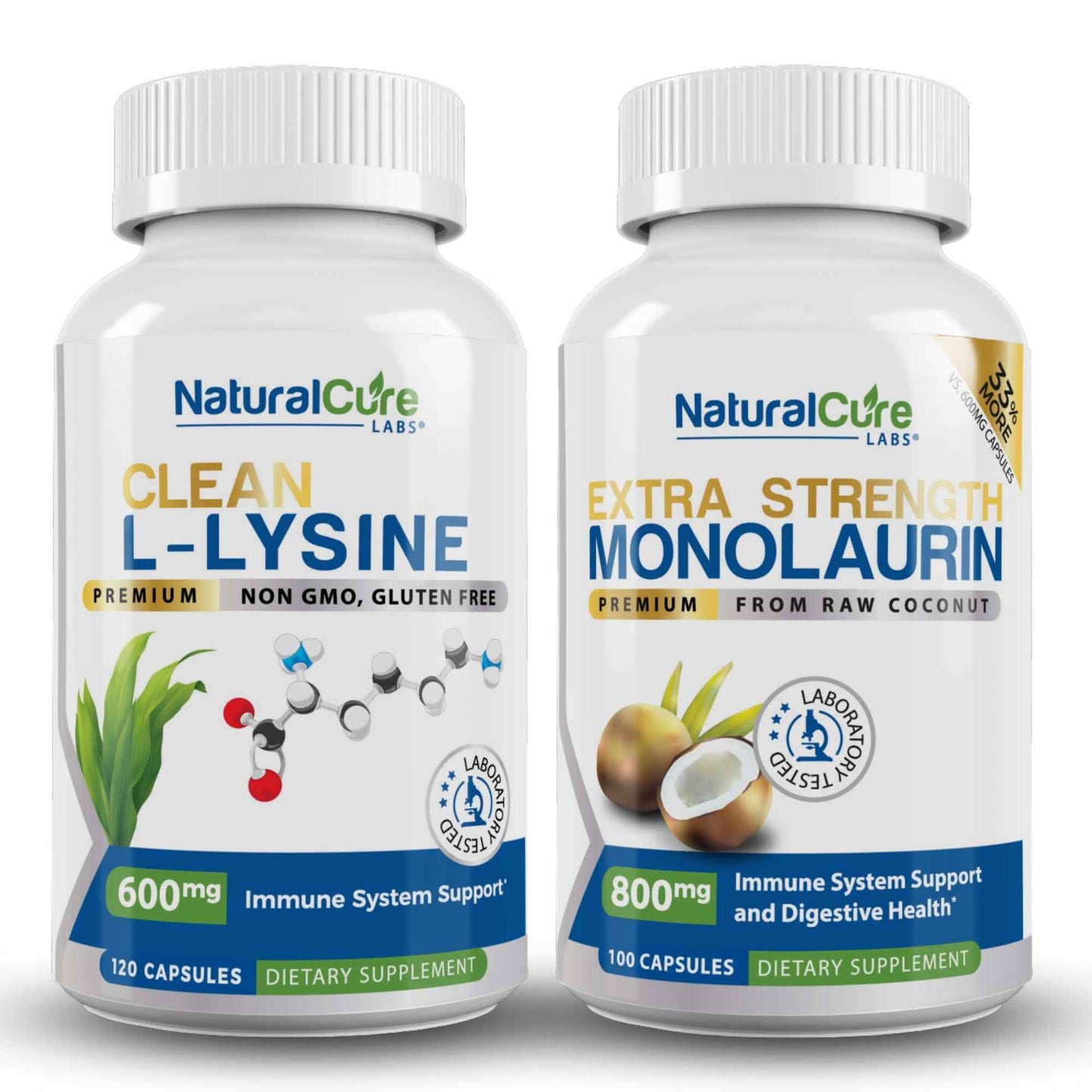 Clean L-Lysine & Extra Strength Monolaurin 800mg