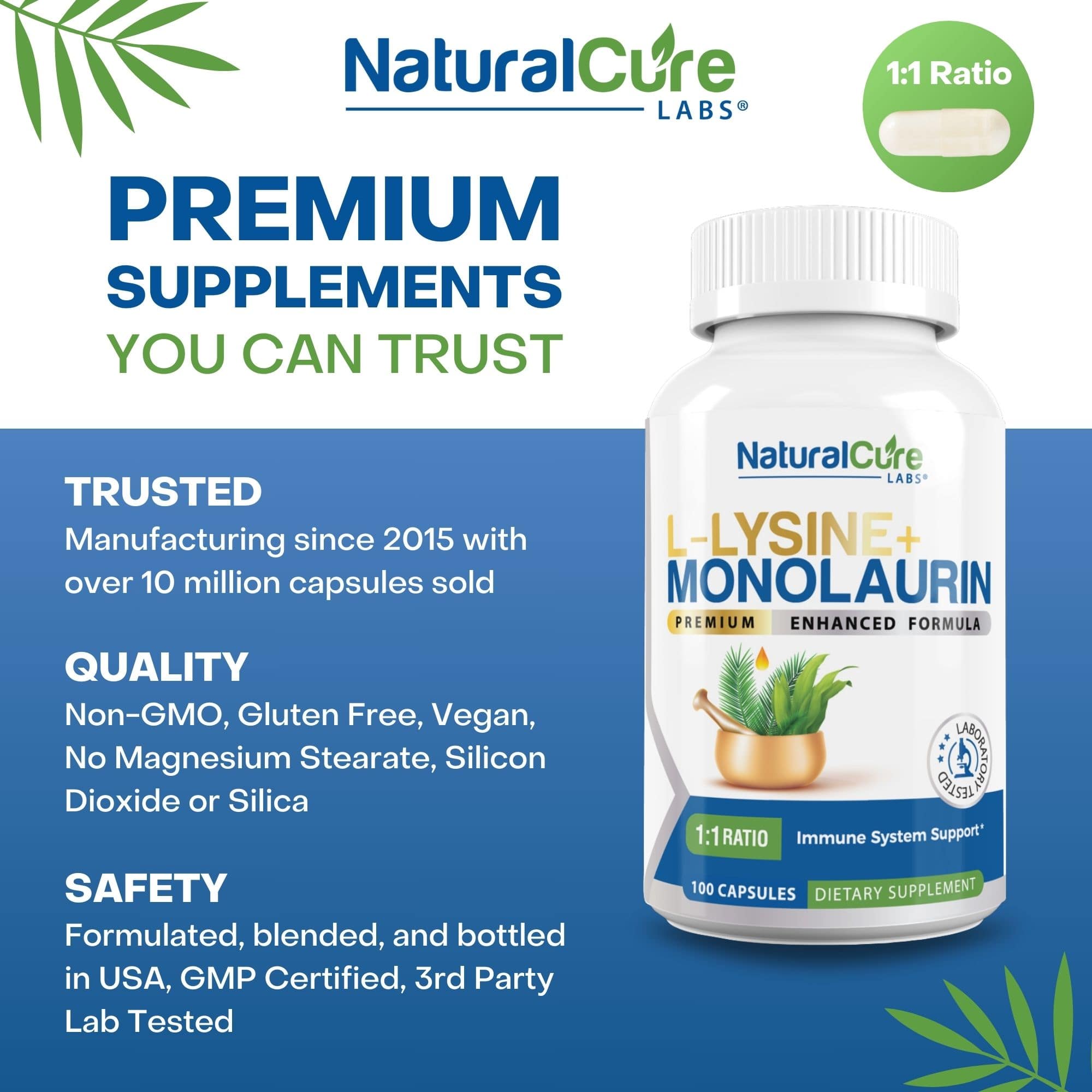 L-Lysine + Monolaurin 1:1 Ratio – Natural Cure Labs