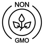 Non-GMO icon, emphasizing that the product is free from genetically modified ingredients, supporting insulin resistance and carbohydrate metabolism