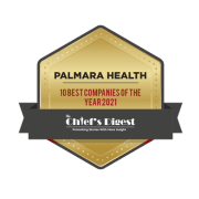 Palmara Health 2021: Top 10 Best Companies of the Year for Health and Wellness Palmara Health Chef's Digest 10 Best Companies of the Year 2021 logo, recognizing excellence in health and wellness industries.