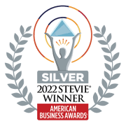 Silver Stevie Award 2022: Innovation in Business Excellence Silver Stevie Award Winner 2022 from the American Business Awards, celebrating achievement and innovation in business.