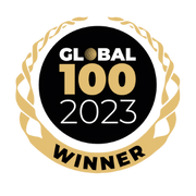 Global 100 Winner 2023: Leading Companies for Innovation and Leadership Global 100 Winner 2023 logo, honoring the top 100 companies worldwide for leadership and innovation.
