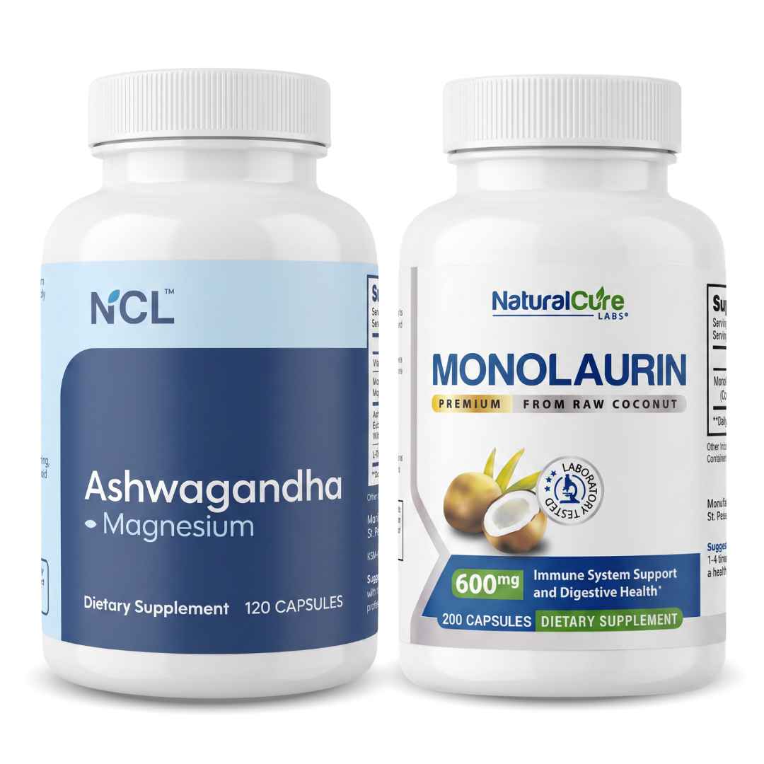 Ashwagandha & Premium Monolaurin 600mg Bundle (120ct)