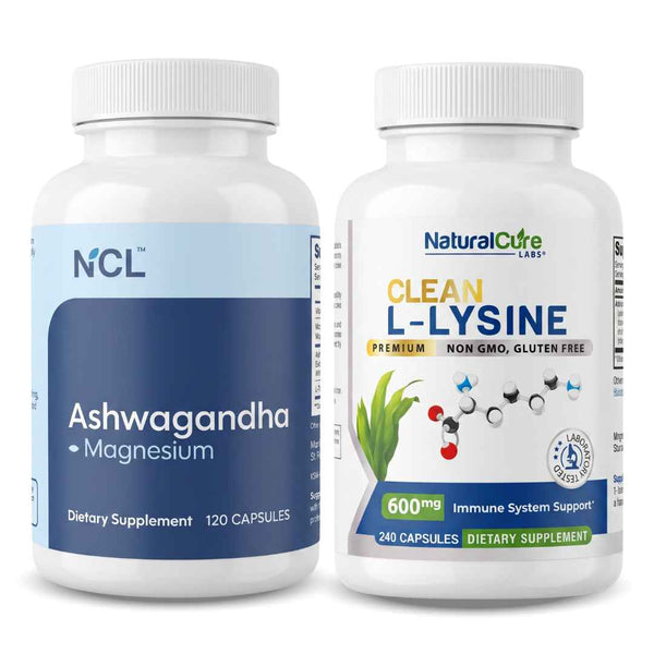 Ashwagandha & Clean L-Lysine 600mg Bundle (120ct)