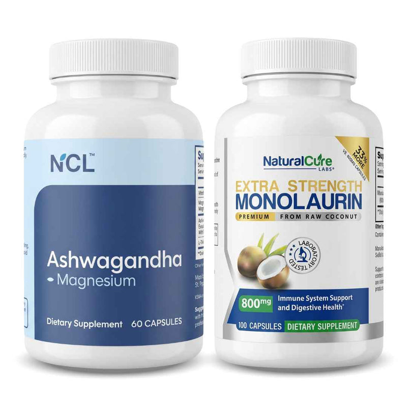 Ashwagandha & Extra Strength Monolaurin Bundle (60ct)