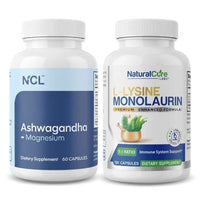 Ashwagandha & L-Lysine with Monolaurin Bundle (60ct)