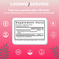 Supplement Facts of Extra Strength Monolaurin, Clean L-Lysine, Premium Andrographis