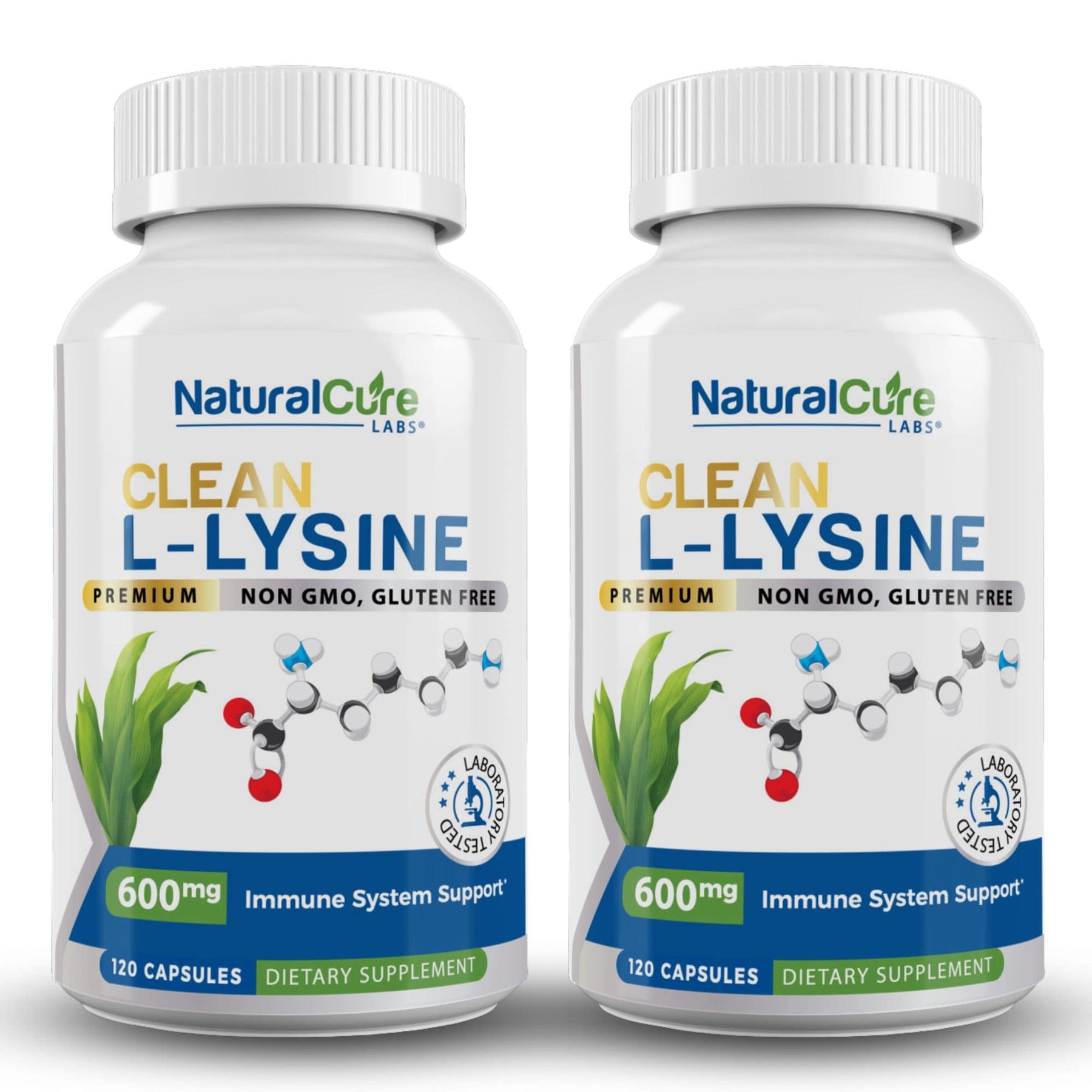 NaturalCure Clean L-Lysine Non-Gmo, Gulen Free for Immune Support.