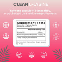 Clean L-Lysine Supplement Facts