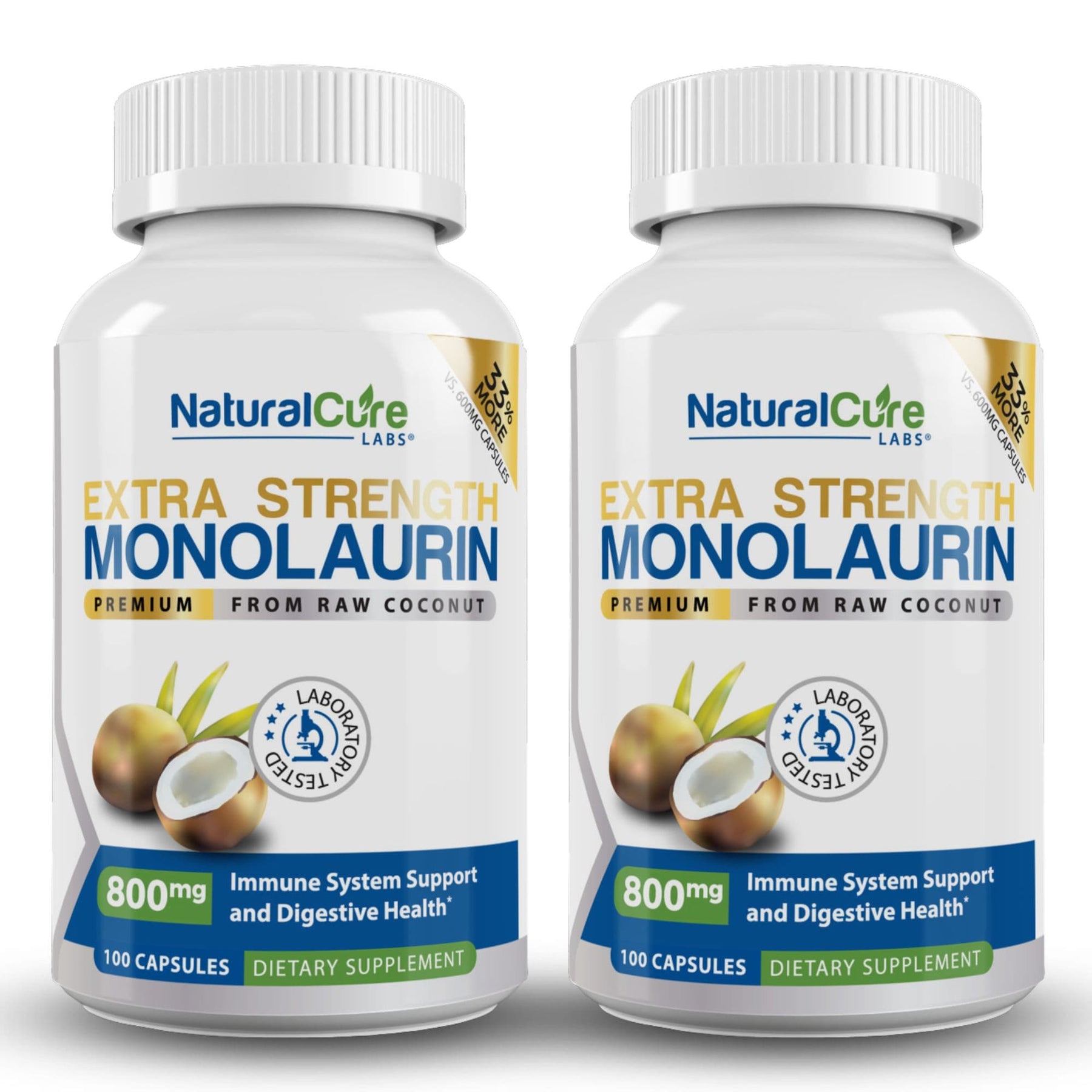 NatualCure Extra Strength Monolaurin Supplement Pack Of 2.