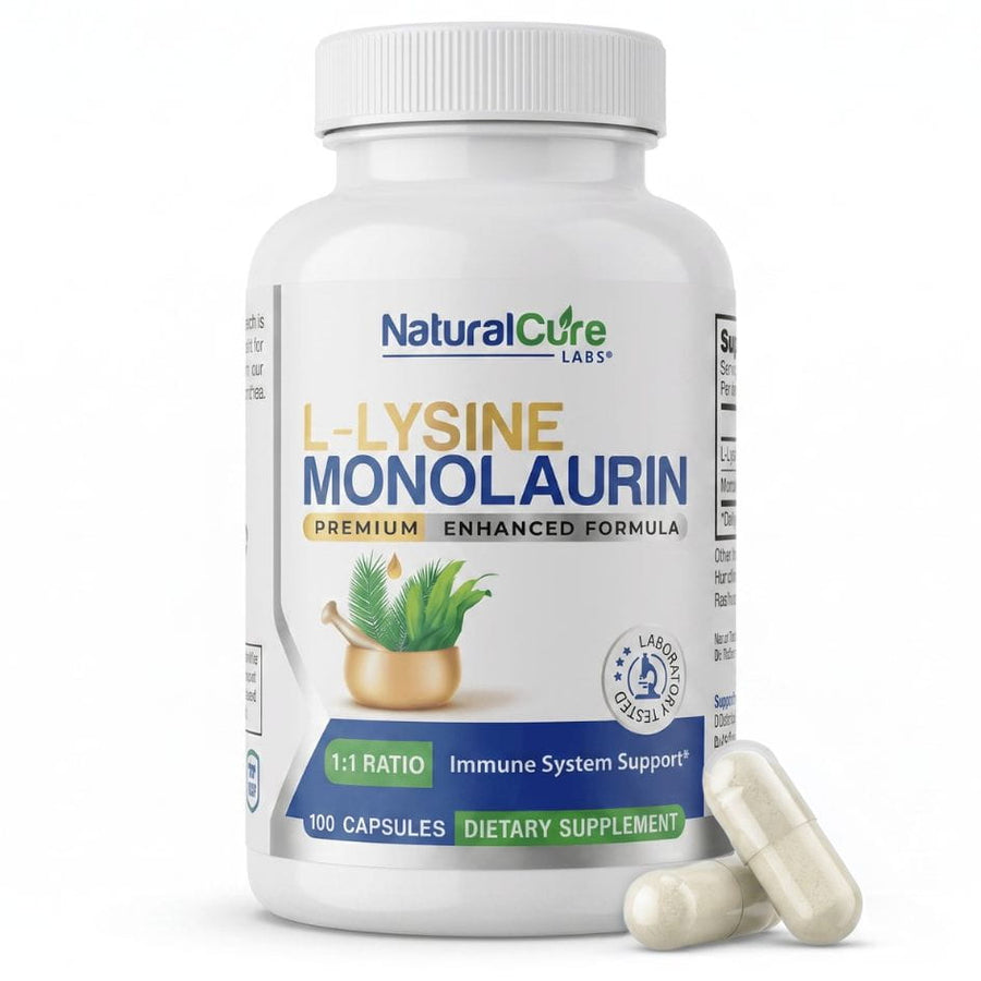 L-Lysine with Monolaurin 600mg bottle