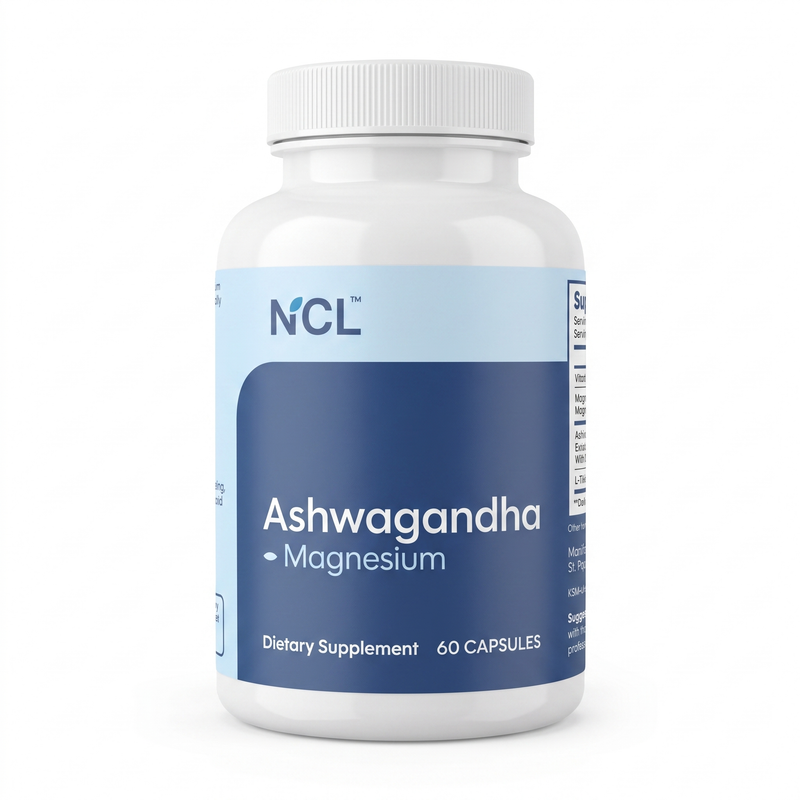 Premium KSM-66 Ashwagandha with Magnesium, L-Theanine & B6 60-ct