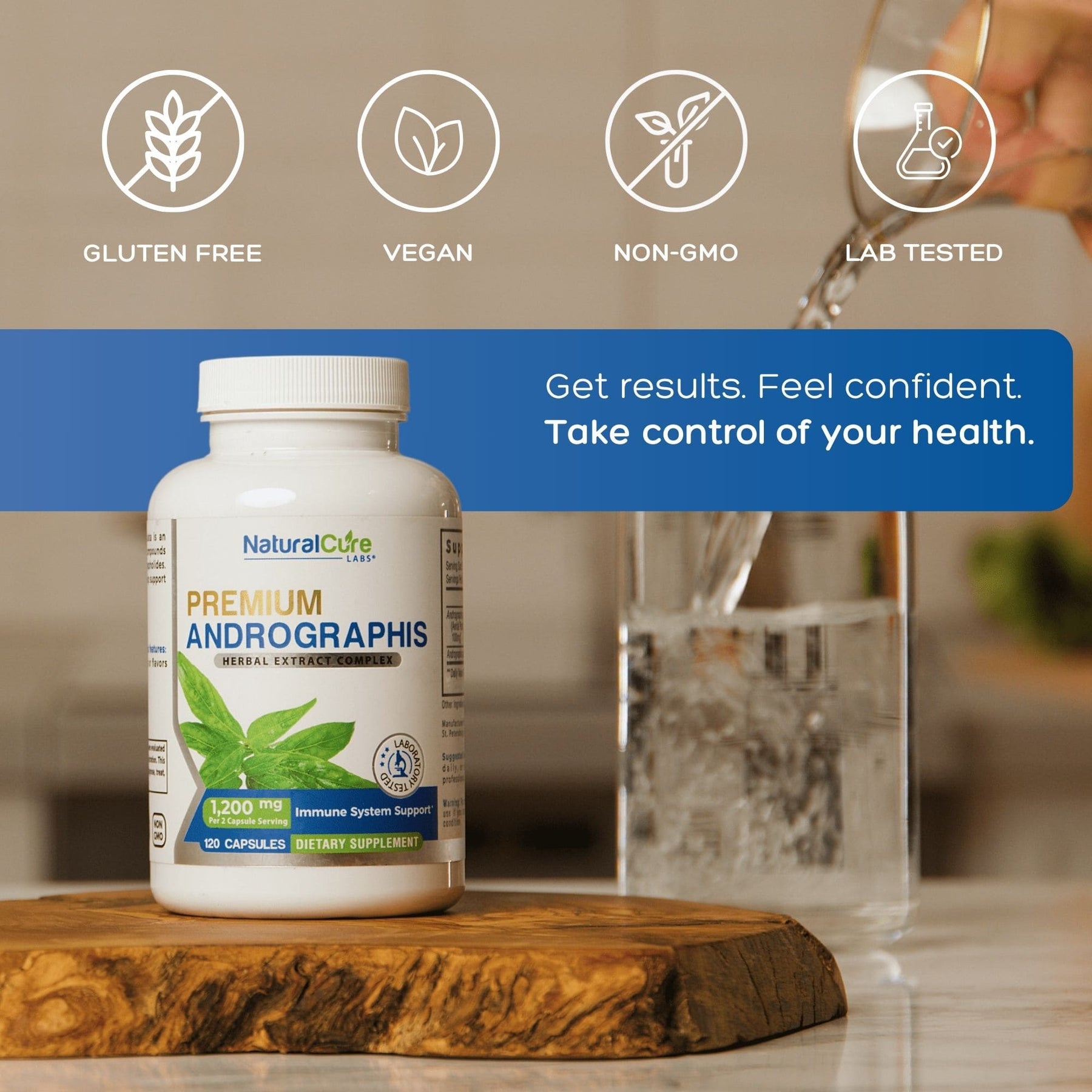 Natural Cure Premium Andrographis Non Gmo, Gulen Free Supplement