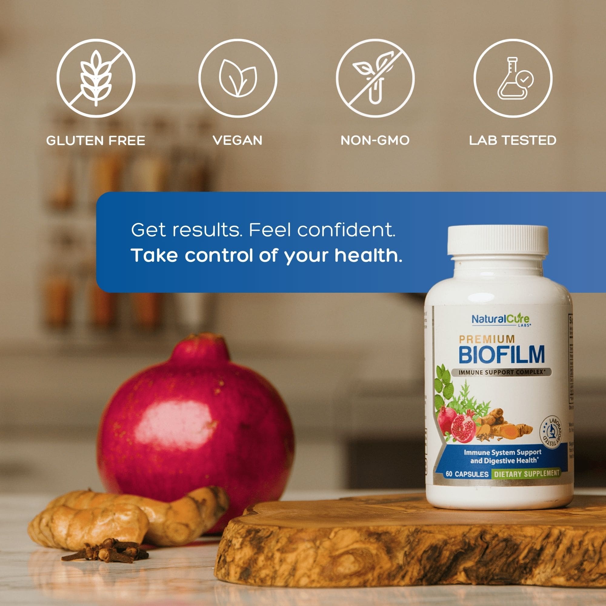 NaturalCure Premium Biofilm, Gulten free, Vegan, Non Gmo and Lab Tested.
