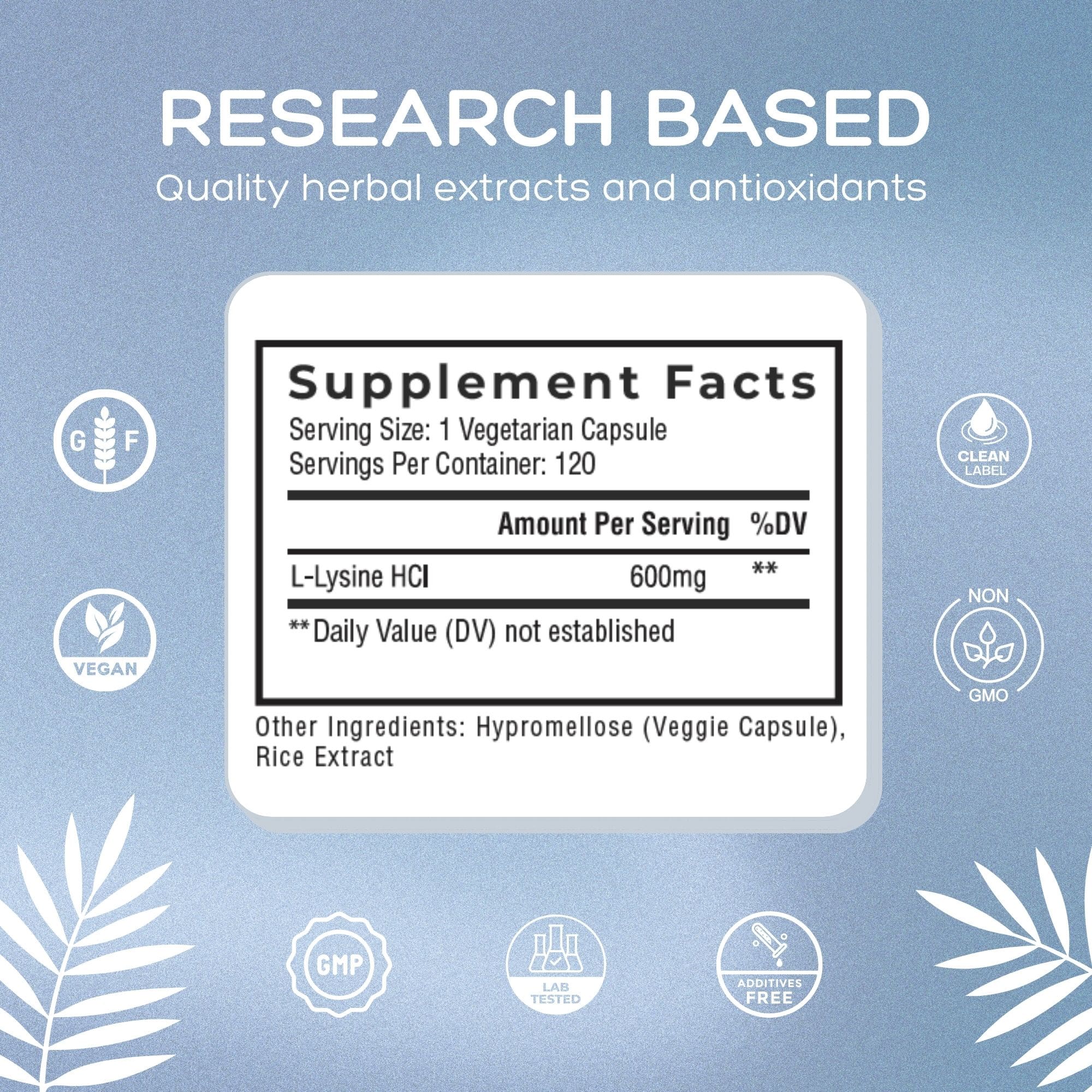 Clean L-Lysine  Herbal extracts and antioxidants  supplement with rice extract