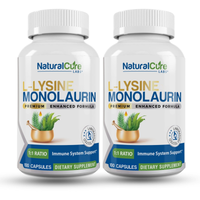Natural Cure Labs L-Lysine with Monolaurin supplement Pack of 2 for Immune support.