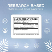 Natural Cure Monolaurin Supplement Facts.