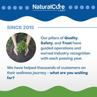 Image representing the commitment of NaturalCure Labs to quality, safety, and trust since 2015, with a focus on their successful L-Lysine supplement line.