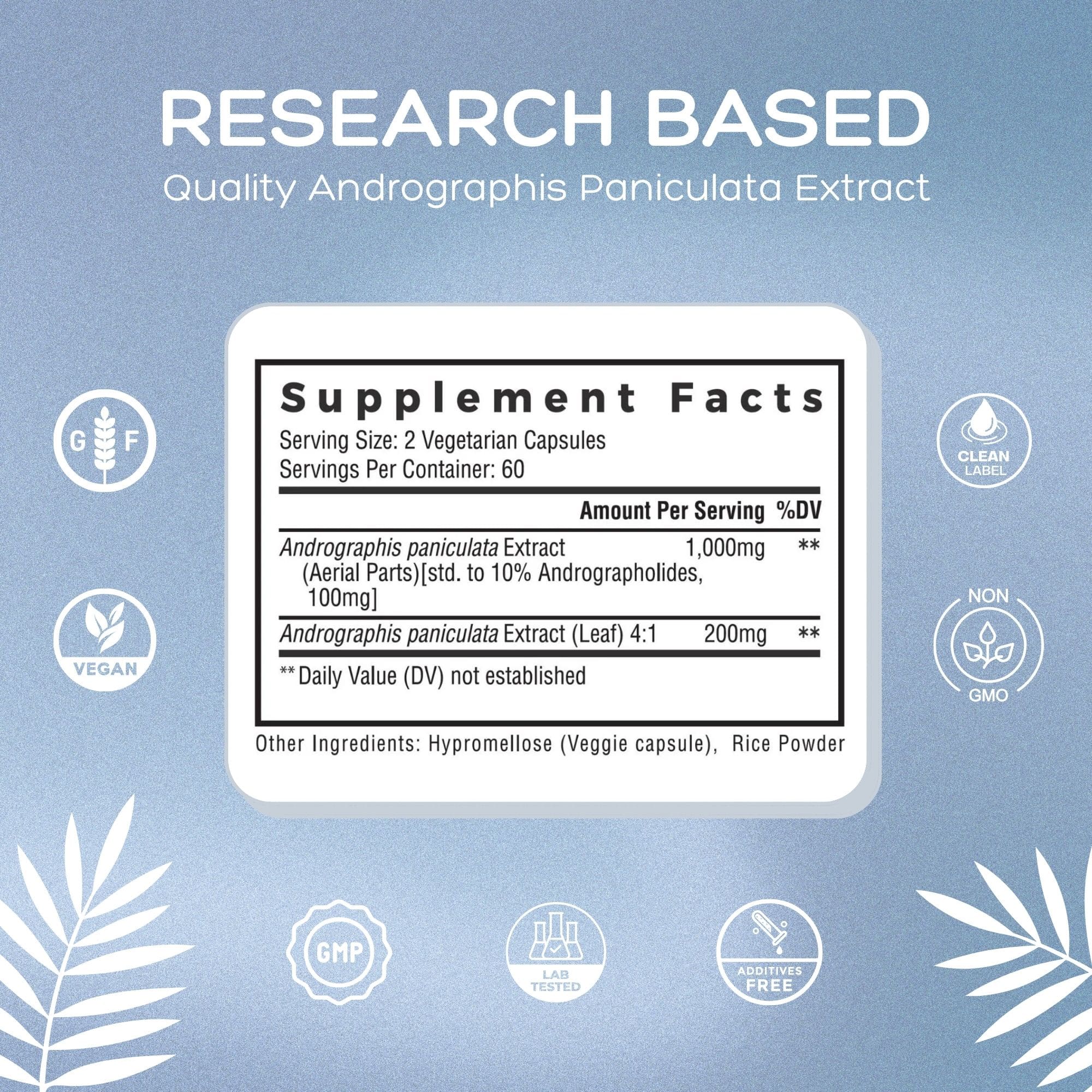 Supplement Facts for Andrographis Paniculata extract capsules