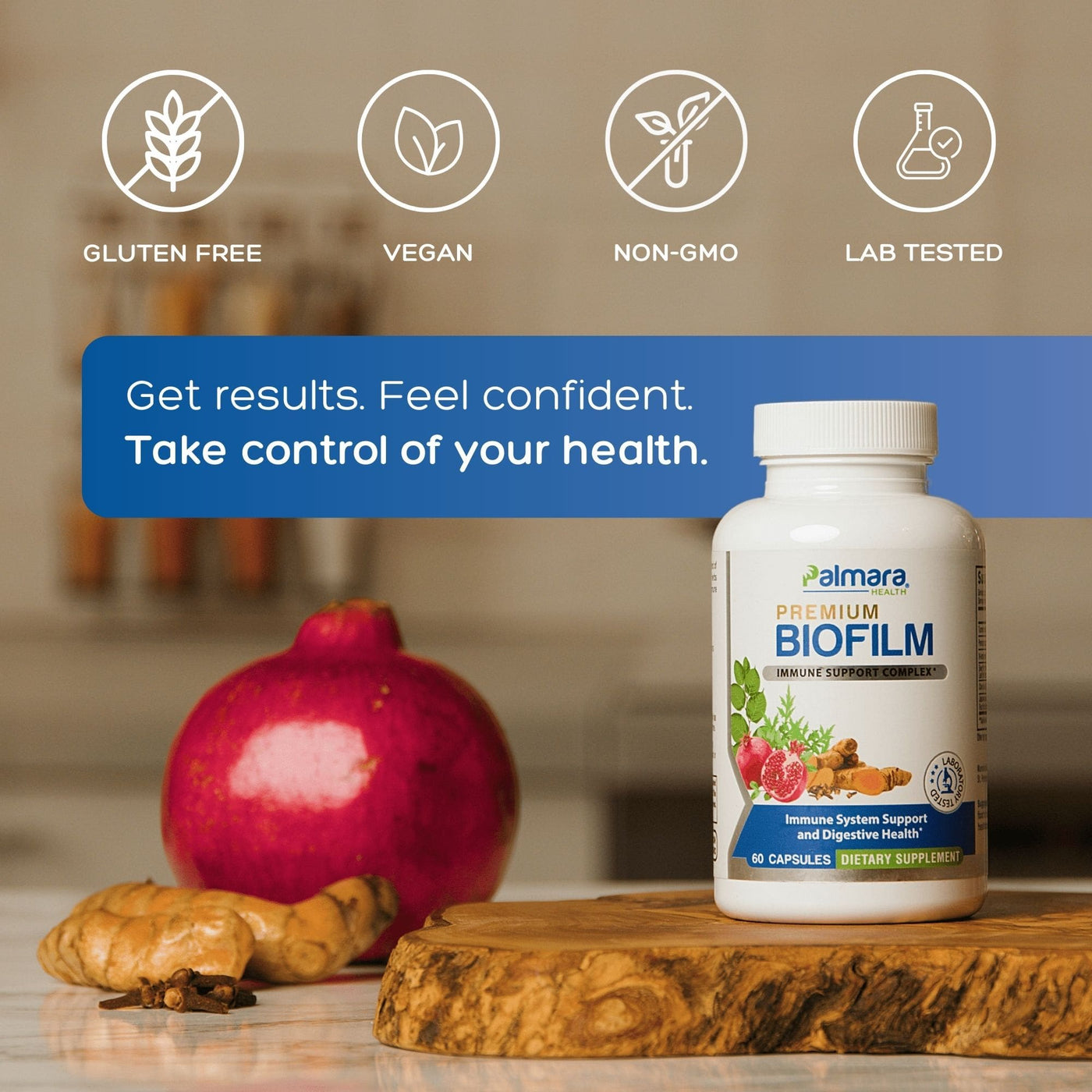 Palmara Premium Biofilm 60 mg for immune and digestive support
