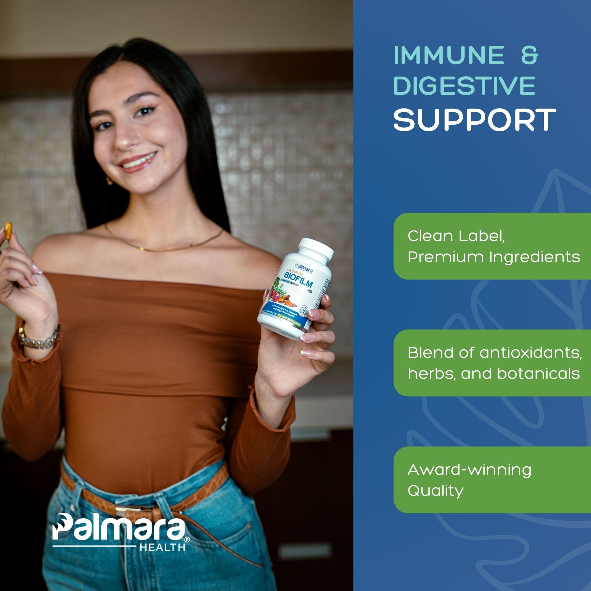Palmara Premium Biofilm supplement — antioxidant and herbal formula