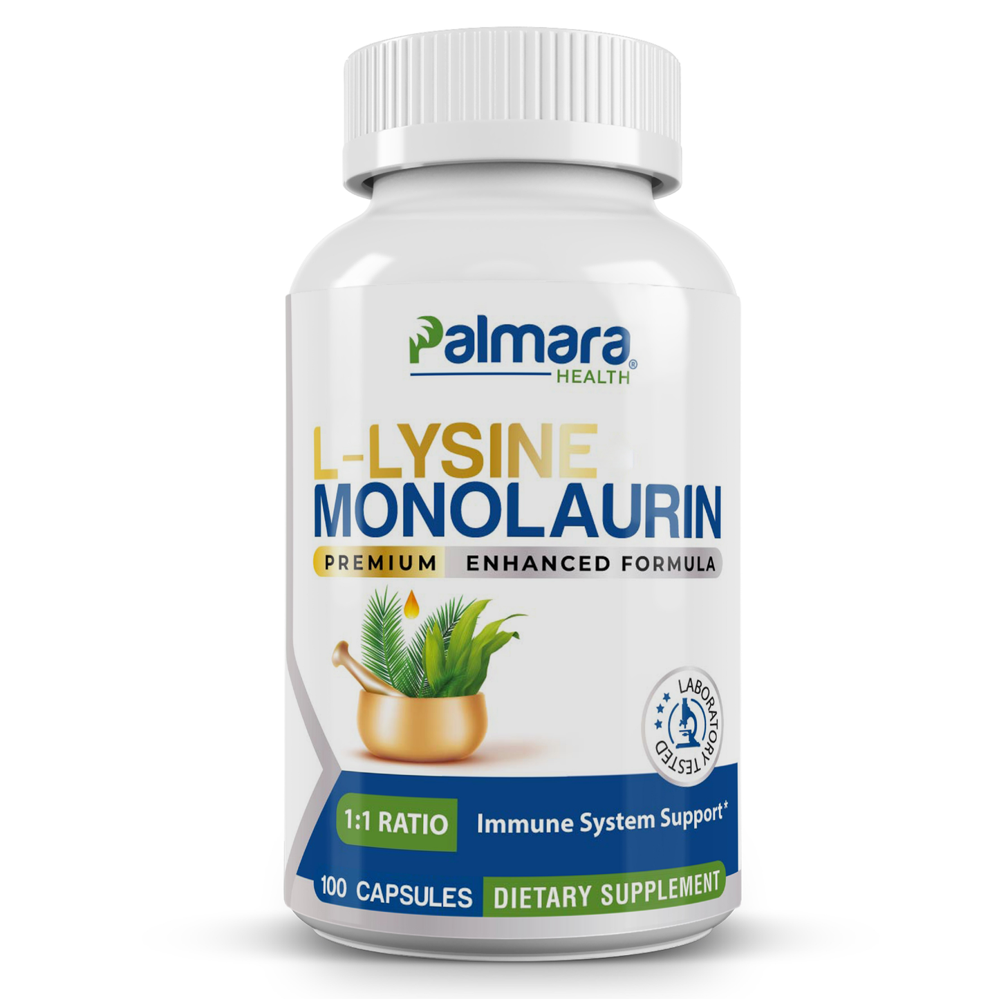 Palmara Health L-Lysine + Monolaurin 1:1 Ratio | 