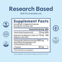 Premium KSM-66 Ashwagandha with Magnesium, L-Theanine & B6 120-ct