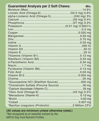 Facts of vitatails dog supplement  with vitamins and probiotics.