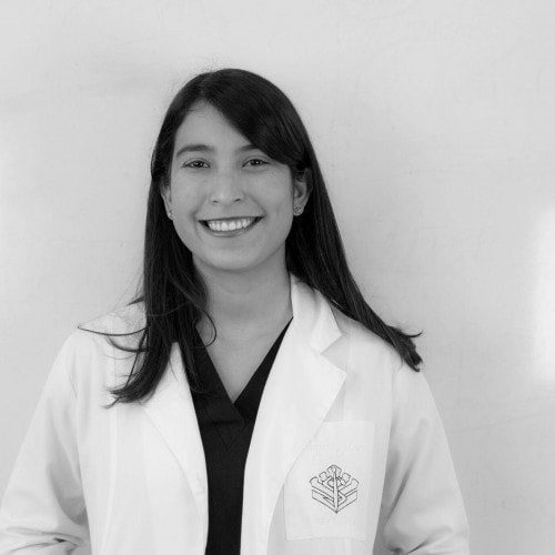 Dr. Jennifer Meza, black-and-white portrait